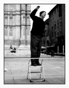 Ferdinando Piva in piazza Maggiore - Bologna                  foto Luca Bolognese